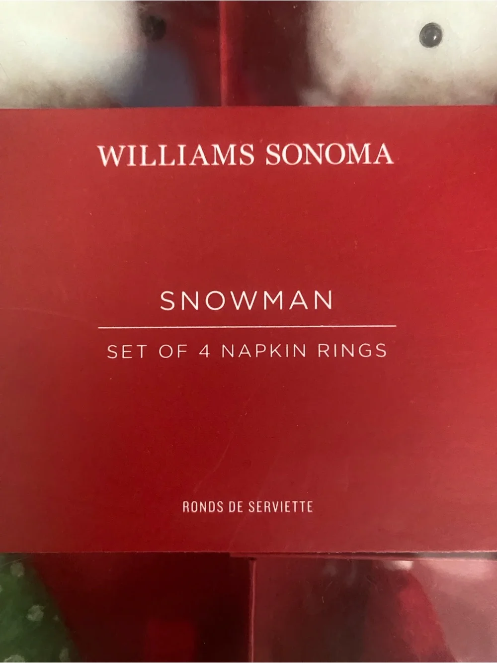 Williams Sonoma Felt Snowmen Set of Four NWT